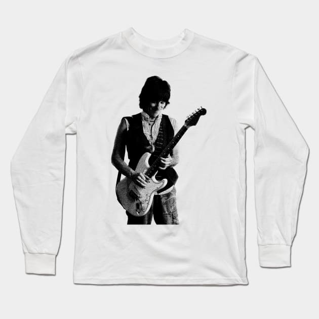 Jeff Beck /\ Old School Aesthethic Retro Long Sleeve T-Shirt by idontwannawait